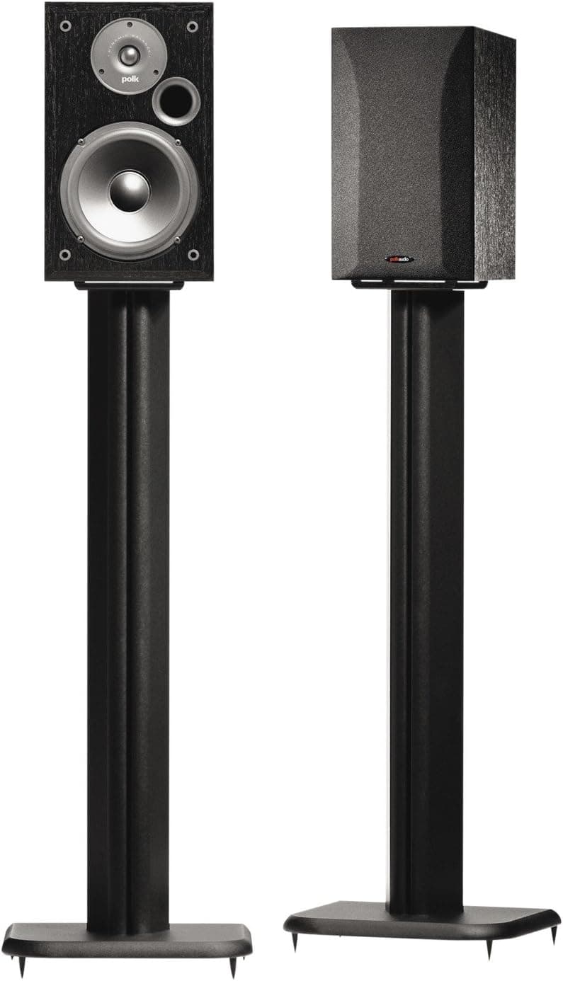 SANUS BF31-B1 31" Speaker Stands for Bookshelf Speakers up to 20 lbs - Black - Set of 2