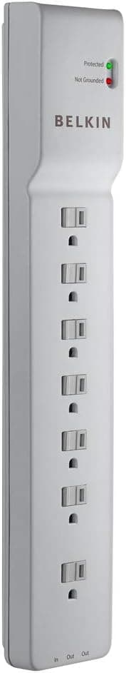 Belkin 7-Outlet Power Strip Surge Protector, 12ft Cord, Ideal for Computers, Home Theatre, Appliances, 2,320 Joules