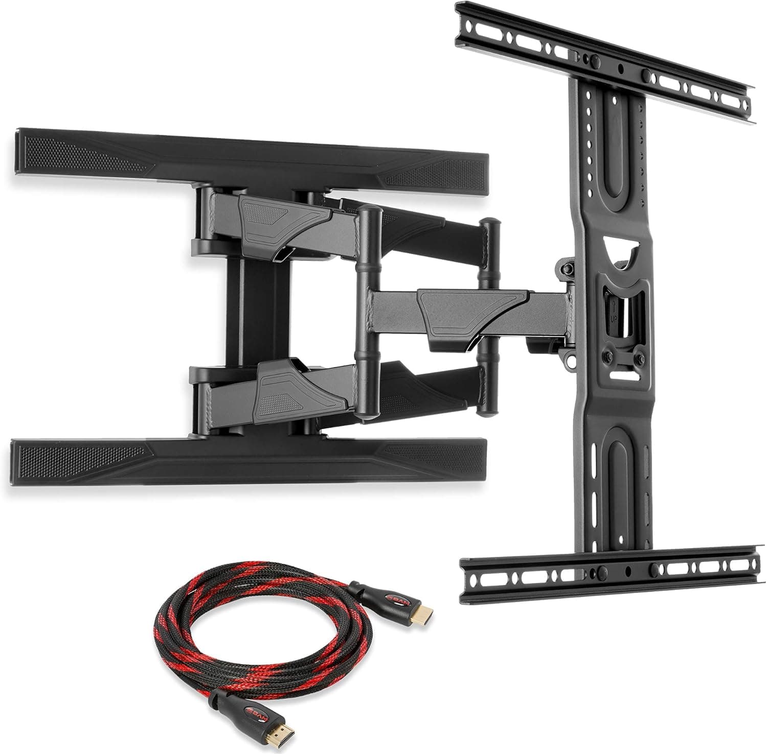 Mount Factory Heavy-Duty Full Motion TV Wall Mount - Articulating Swivel Bracket Fits Flat Screen Televisions from 42" to 70" (VESA 400 x 600 Compatible)