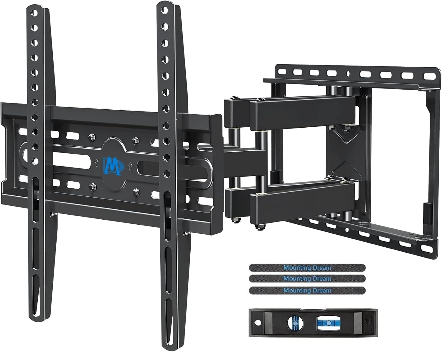 Mounting Dream TV Wall Mount for 32-70 Inch TVs, Swivel and Tilt Full Motion Bracket, Dual Arms, Max VESA 400x400, 99lbs, MD2380