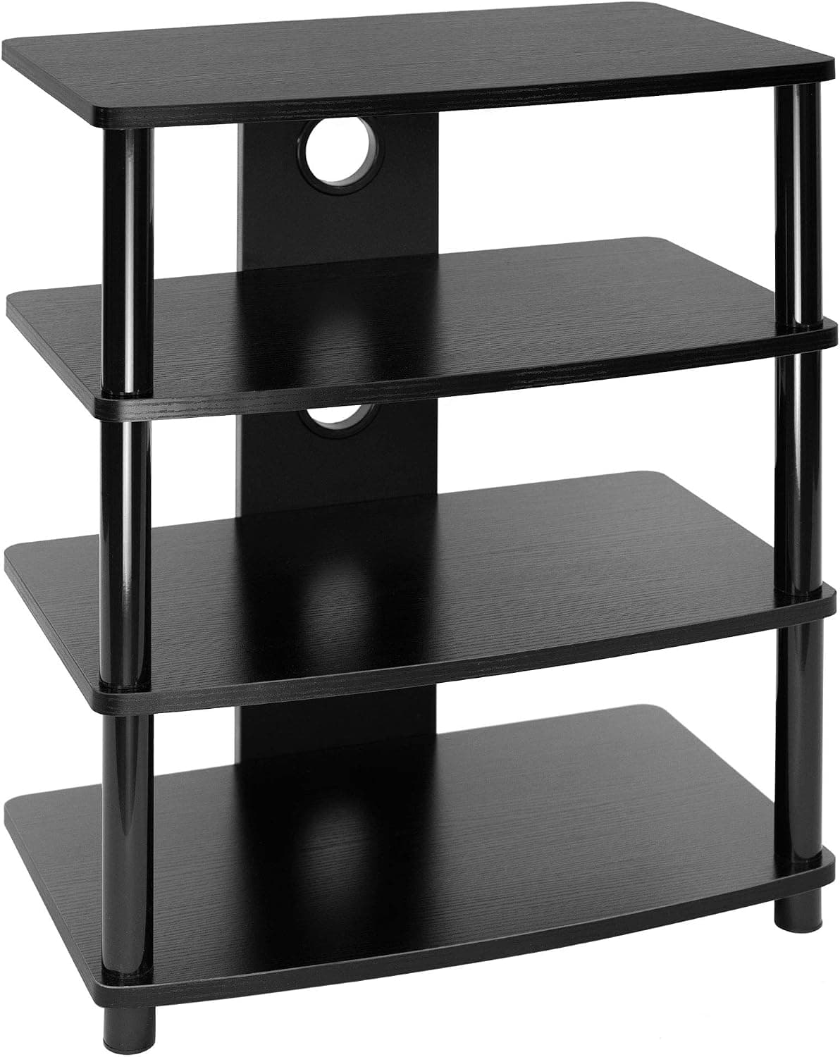 Mount-It! Media Stand Entertainment Center for TV, Audio Video Components, Stereo Equipment, Gaming Consoles, 4 Shelves, Black