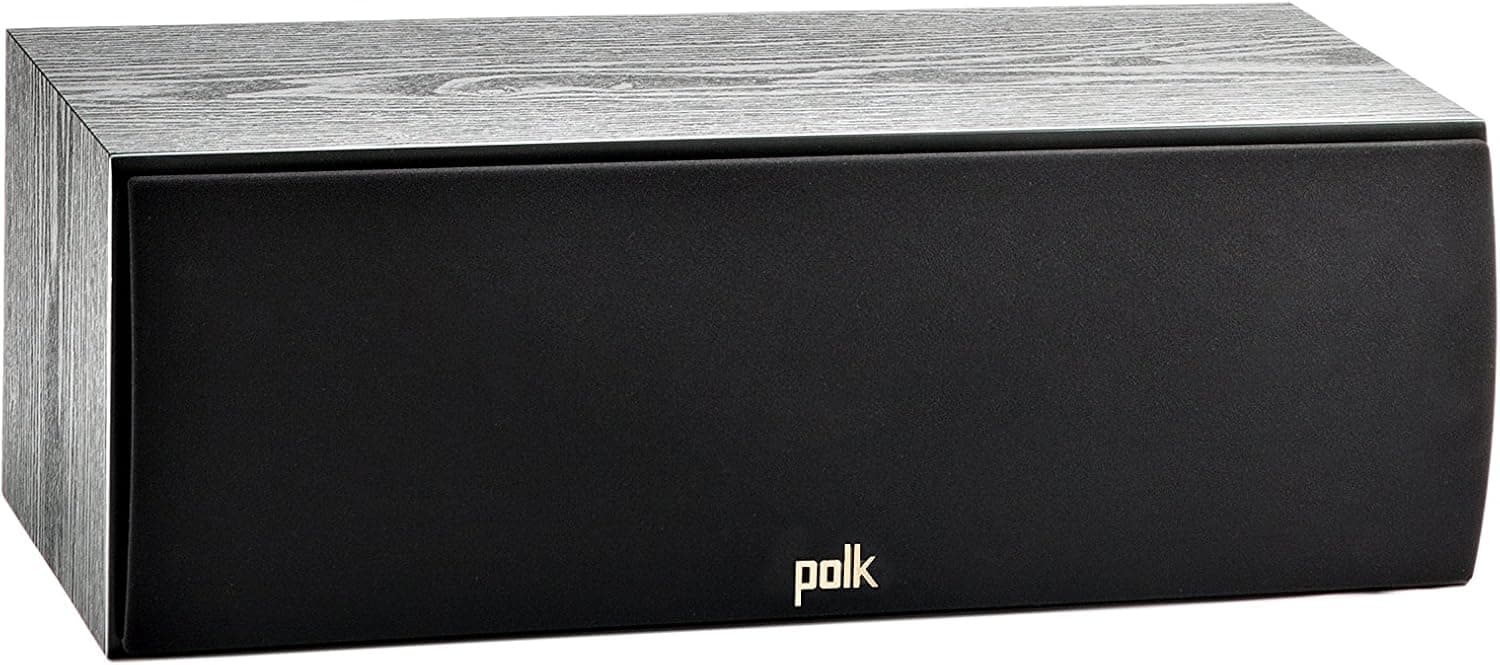 Polk Audio T30 Home Theater Center Channel Speaker, Vocal Clarity, Deep Bass Response, Dolby and DTS, Single, Black
