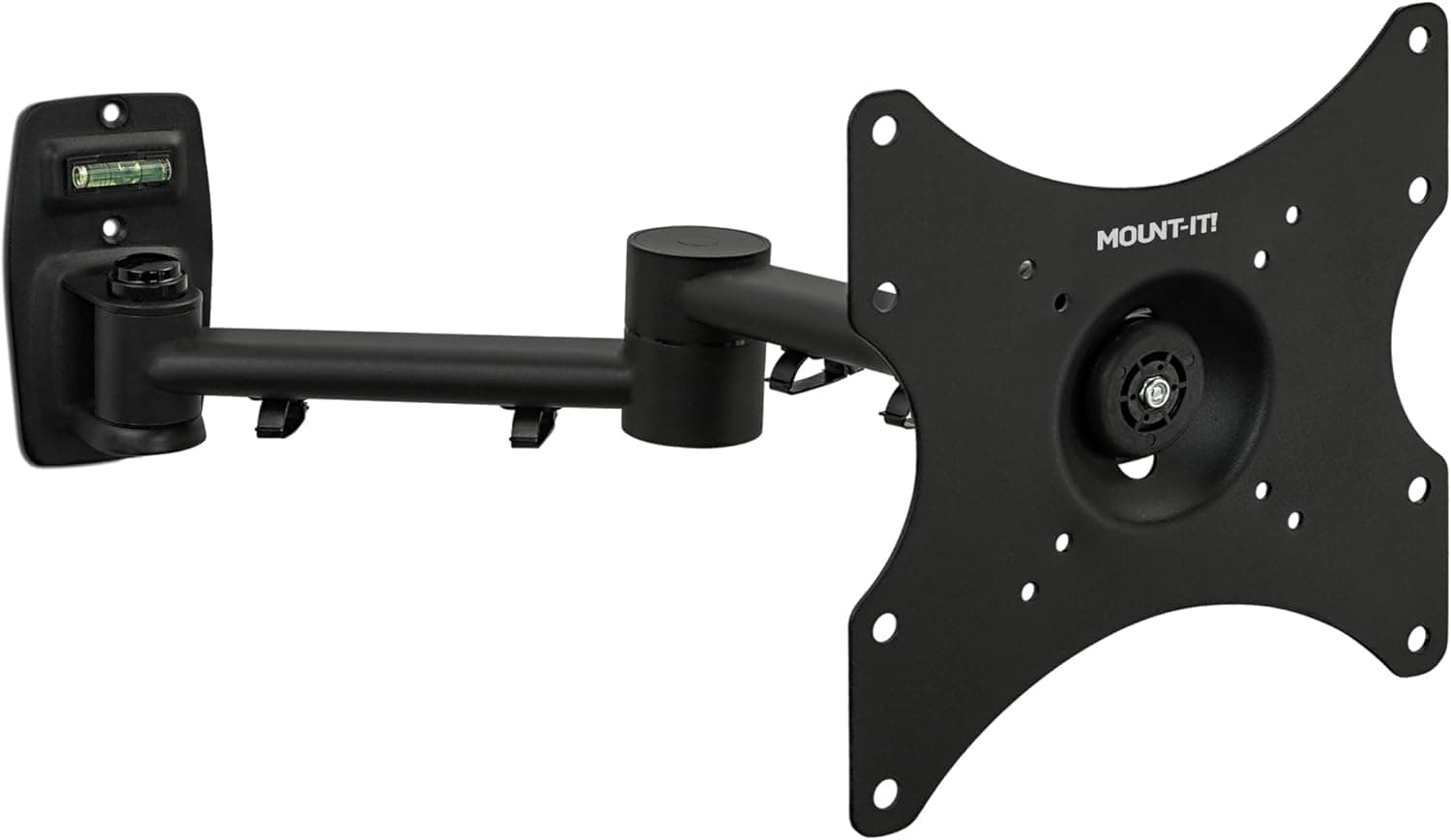 Mount-It! Full Motion TV Wall Mount Bracket for 13-42" Screens - 18" Articulating Arm, Quick Release Plate, Tilt Swivel Rotate, Anti-Theft Lock, Single Stud Install, Supports 44 lbs, VESA 75-200