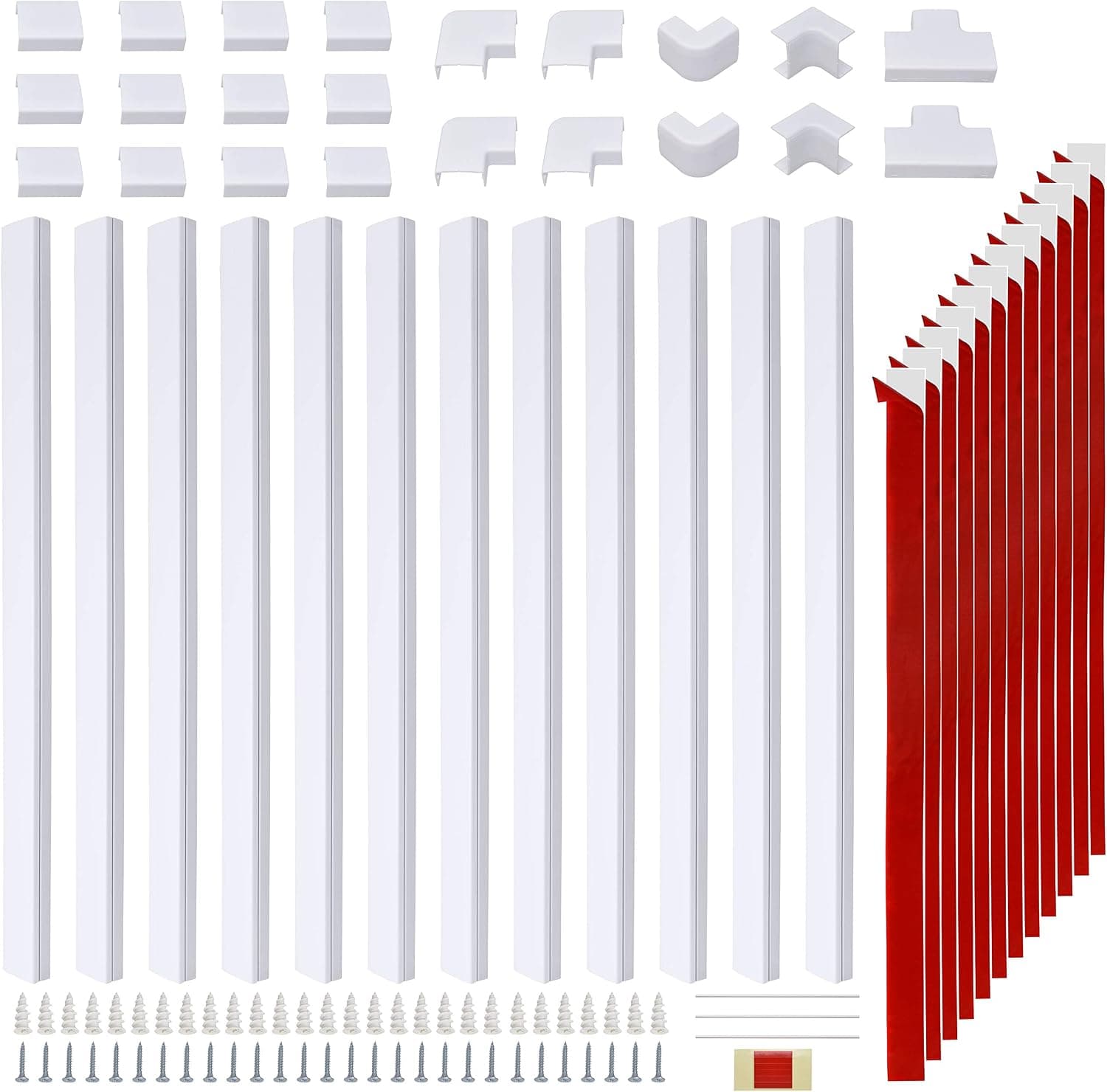Quality Clever Cable Management On Wall Cover Raceway, 200 Inches - Concealer for Home, Work, or Office, Paintable