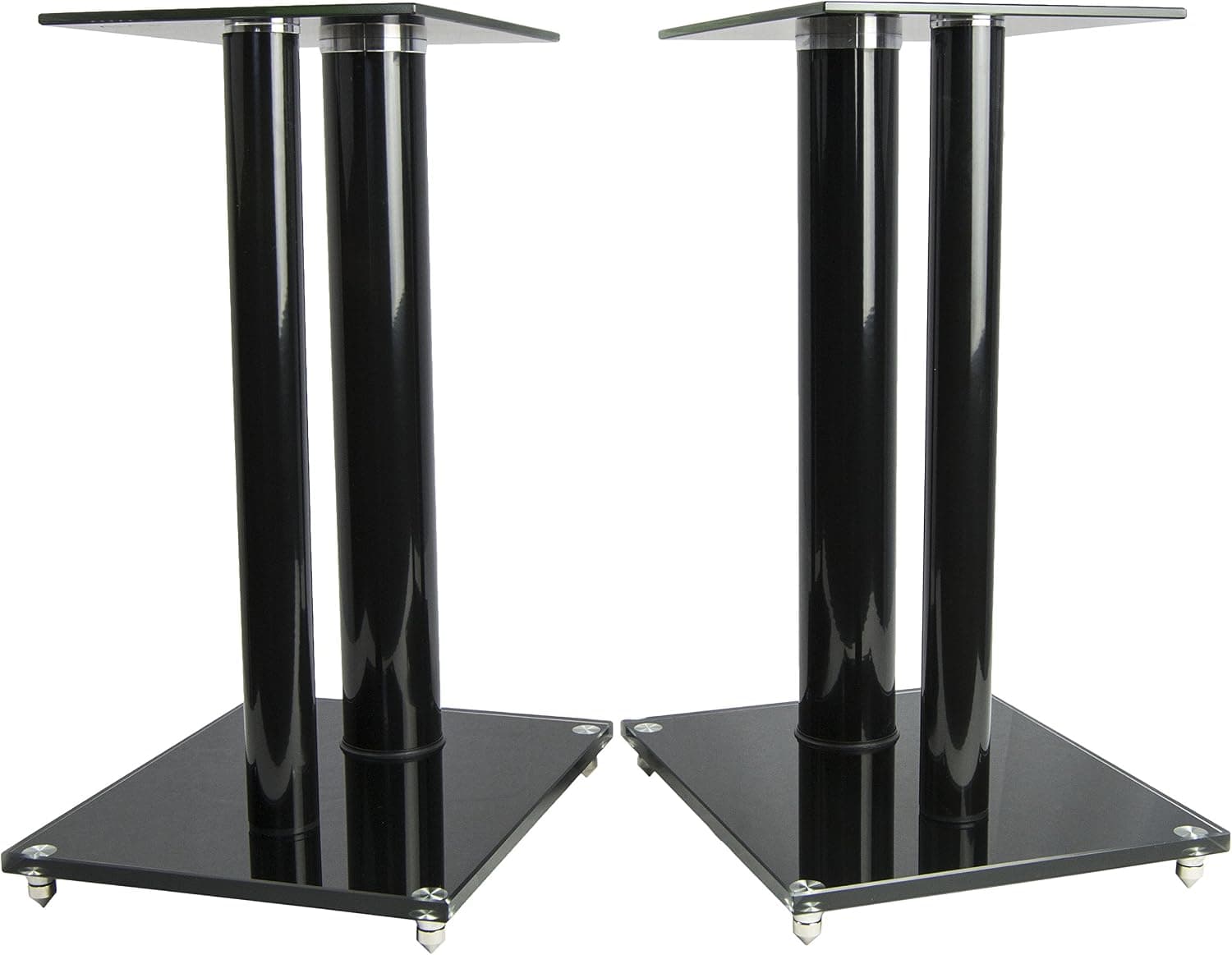 VIVO Premium Universal 18 inch Floor Speaker Stands Dual Pillar for Surround Sound and Book Shelf Speakers (STAND-SP01B)