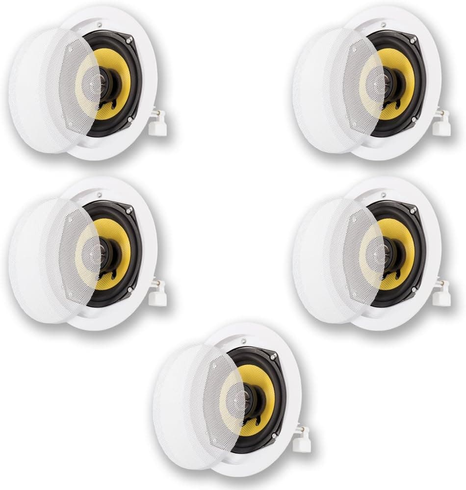 Acoustic Audio HD-5 In-Ceiling Speakers Home Theater Surround Sound 5 Speaker Set