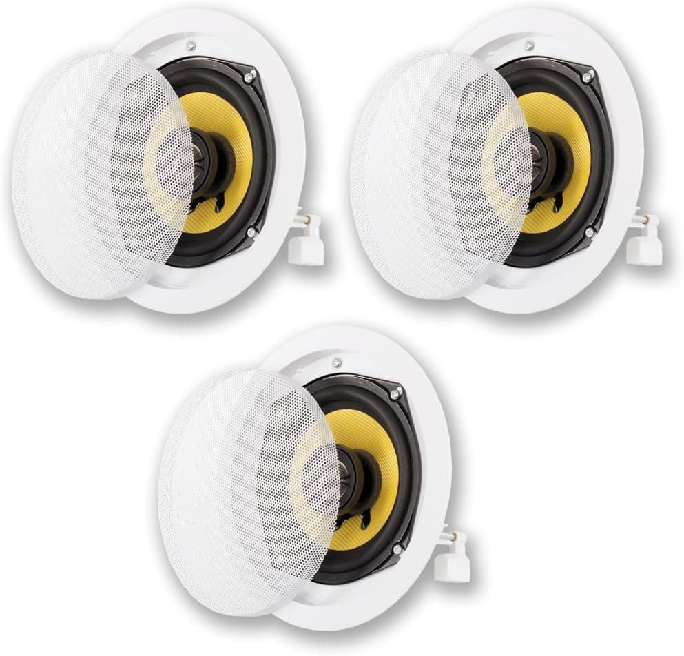 Acoustic Audio HD-5 In-Ceiling Speakers Home Theater Surround Sound 3 Speaker Set