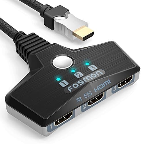 Fosmon HDMI Switch 3 in 1 Out (4K@60Hz) 3 Port HDCP 2.2 Switcher Splitter