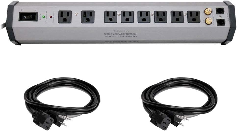 Furman PST-8 Power Station Home Theater Power Conditioner with (2) Extension Cable Bundle