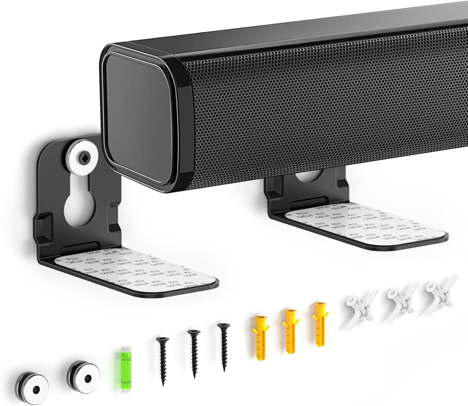 Soundbar Wall Mounts for Ultra Slim Soundbars Up to 3.5" Deep, Under TV Sound Bar Mounts for Samsung, Sony, LG, Vizio, Bose, Roku & More, Space-Saving Floating Design, Low-Profile Bracket Up to 10Lbs