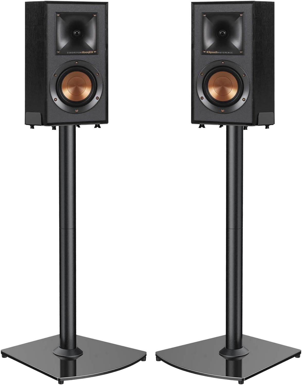 PERLESMITH Universal Speaker Stands for Sonos Play:1, Play:3, Klipsch, Sony, Yamaha, Bose, Pioneer, Polk & Other Bookshelf Speaker - Heavy Duty Floor Stands with Cable Management - 1 Pair