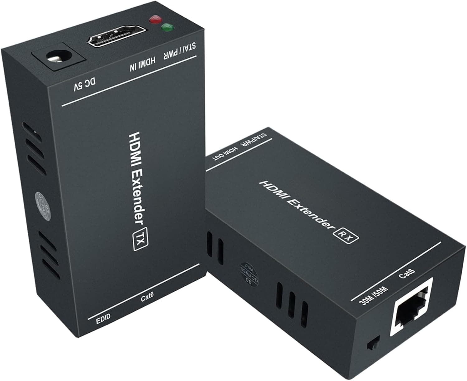 Steetek HDMI Extender 1080p@60Hz Over Single Cat5e/Cat6/Cat7 Cable Up to 164 Ft (Transmitter and Receiver)