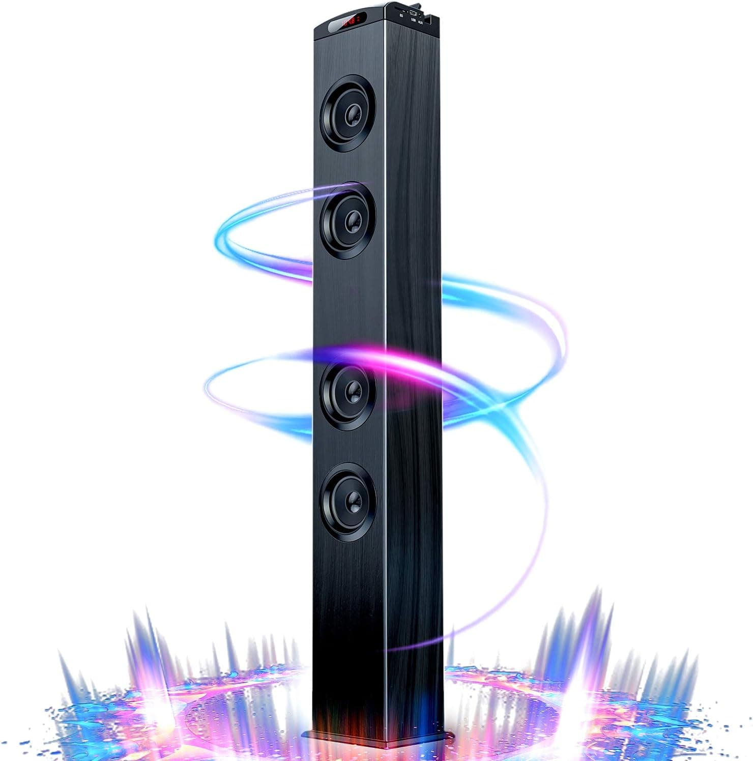 VENLOIC Floor Standing Bluetooth Tower Speakers, Home Stereo System, Home Theater, Bass