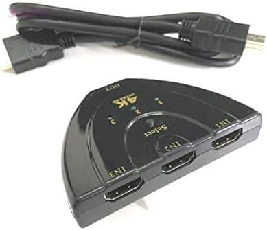 HDMI 3 Port Switch, 4K HDMI Switcher, 3x1 Splitter, Automatic Switching HDMI Pigtail Cable, Supports 1080P Full HD, Apple Chromecast FireTV Roku
