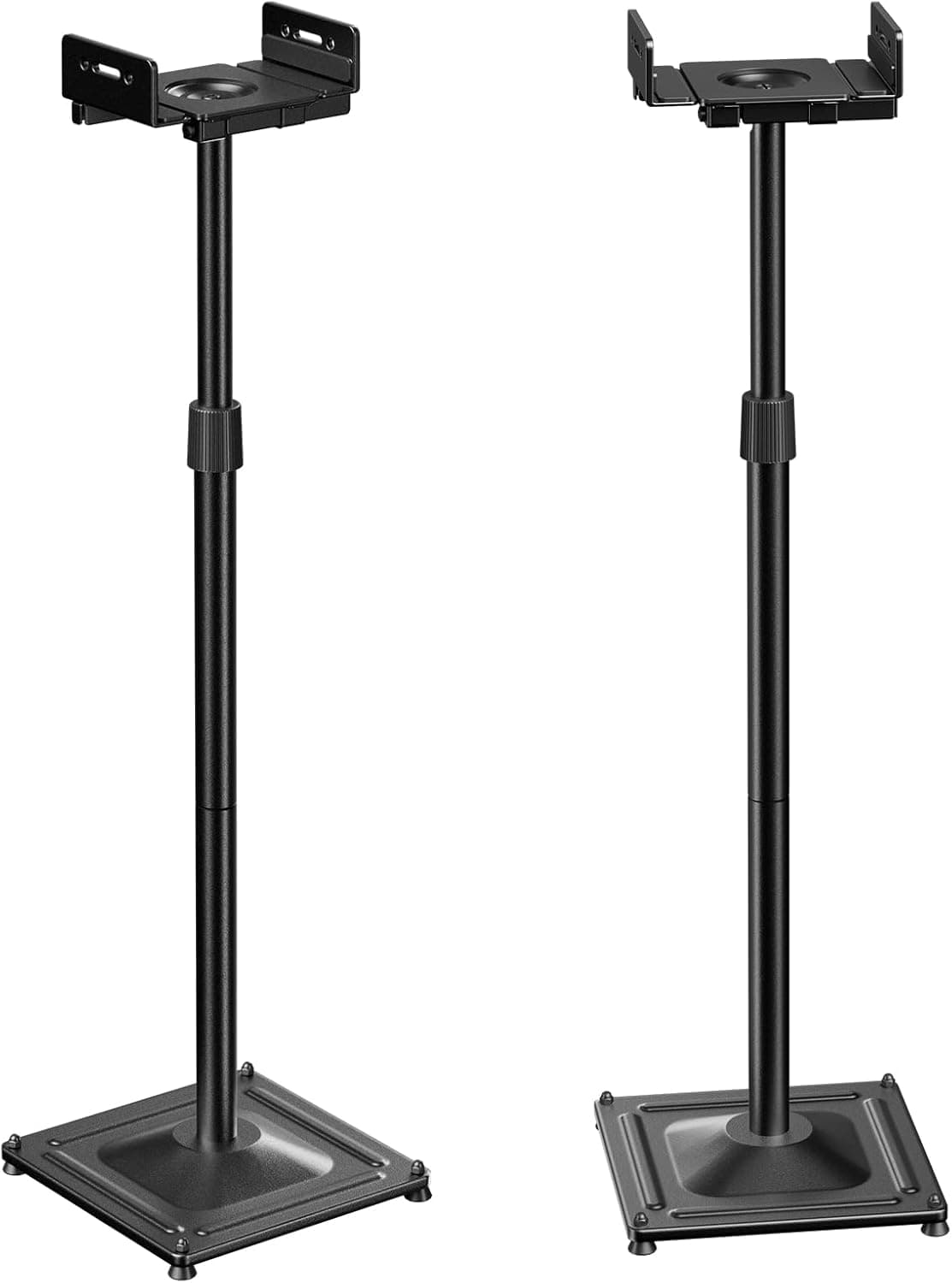 PERLESMITH Universal Speaker Stands for Surround Sound - Height Adjustable Extend 33.3" to 45.1", Floor Speaker Stand for Satellite & Studio & Bookshelf Speakers up to 11LBS, 1 Pair Black, PSSS2