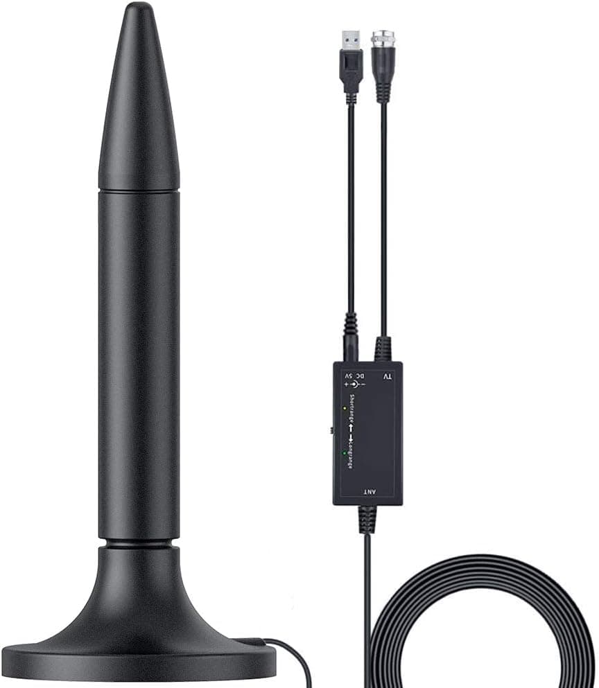Amplified HD Digital TV Antenna, 300 Miles Long Range Reception Indoor HDTV Antenna with Amplifier, Support 4K 1080P VHF UHF TV Channels