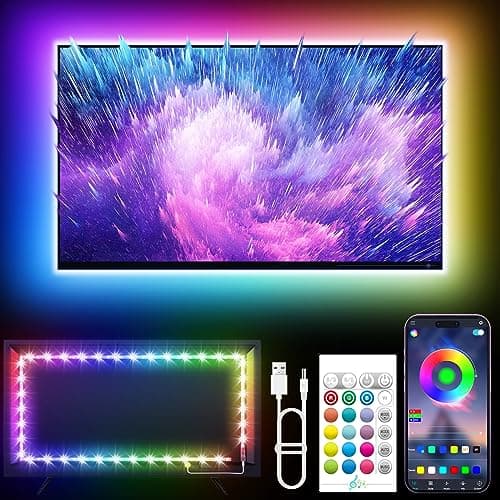 KANTUTOE LED Lights for TV, 16.4ft LED Lights for 45-75 Inch TVs, RGB TV Backlight Behind, Music Sync Bluetooth APP & Remote Control Strip Lights USB Powered for Bedroom, Gaming, Home Décor