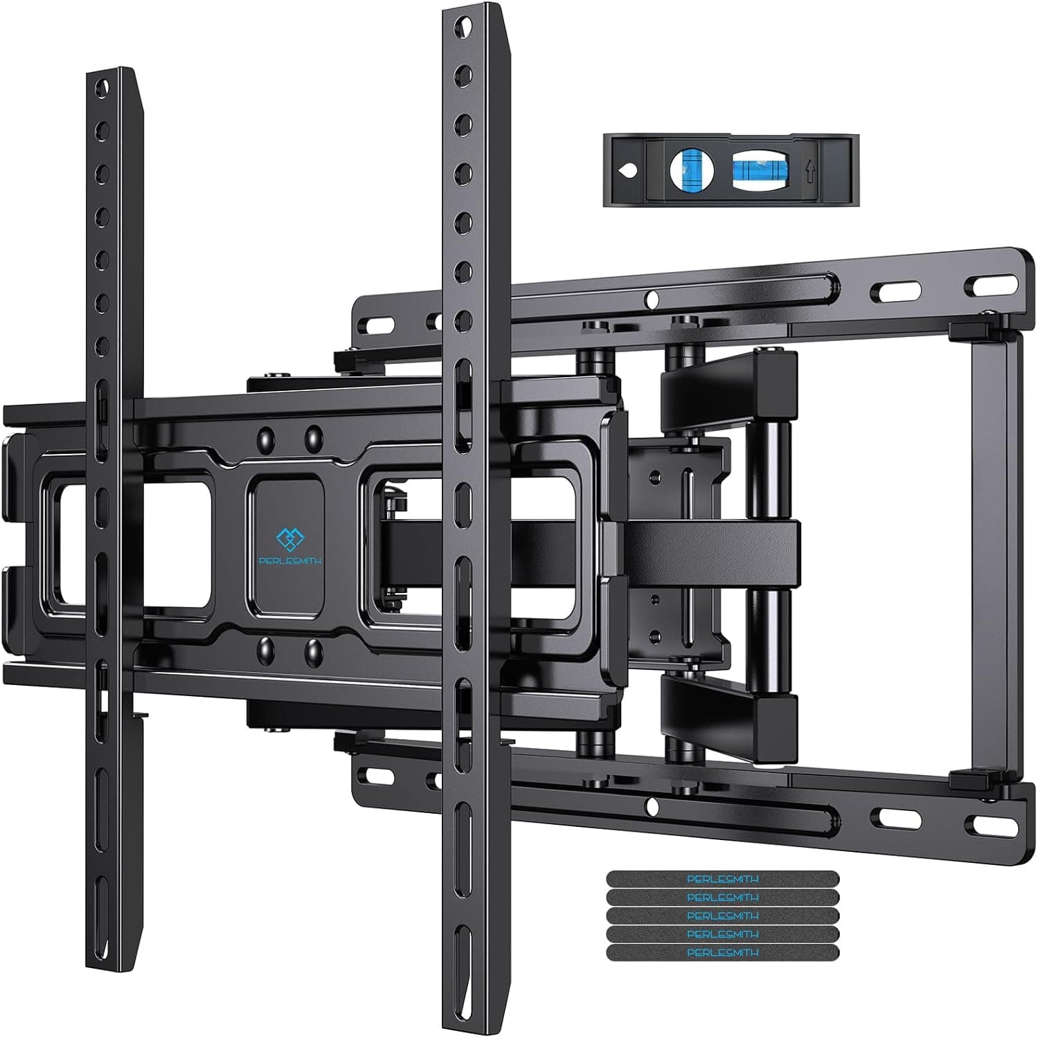 PERLESMITH Full Motion TV Wall Mount for Most 32-65 inch TVs up to 99 lbs, Dual Articulating Arms Tilt Swivel Extension, Max VESA 400x400mm, PSMFK9