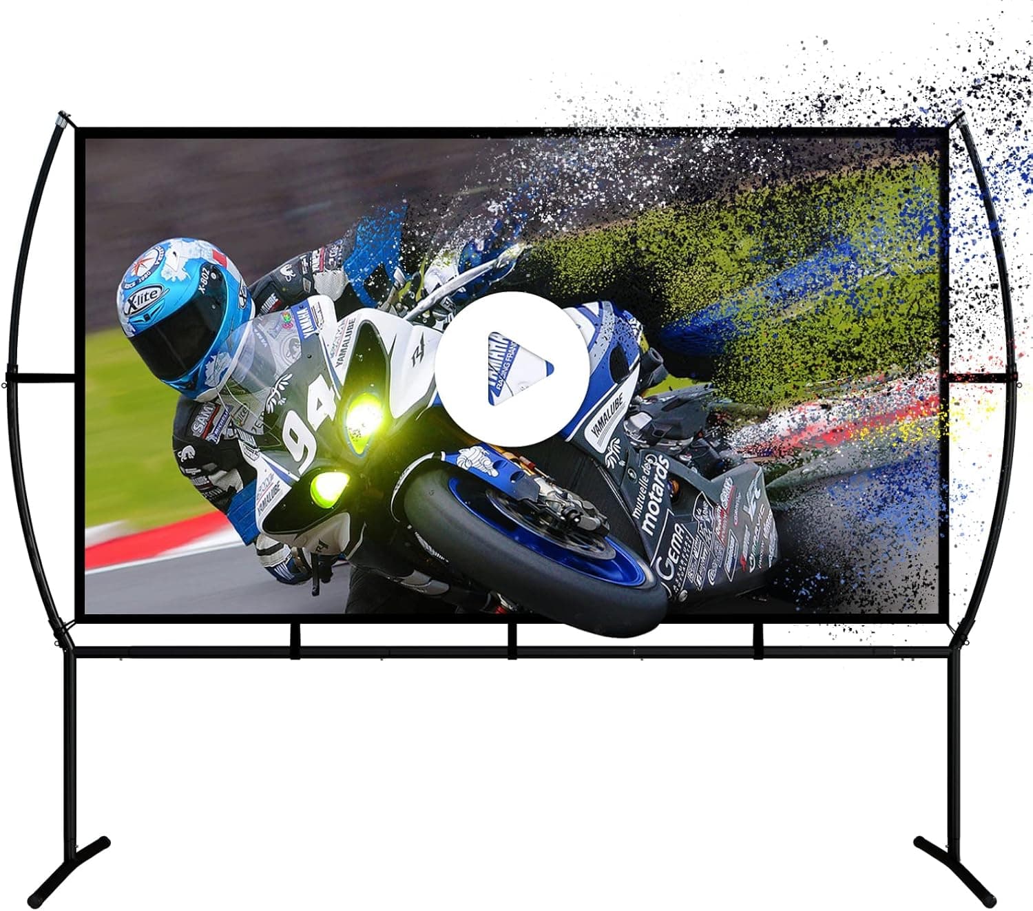Projector Screen, 120 Inch Projector Screen and Stand, Portable Outdoor Projector Screen with Stand, Foldable Outdoor Movie Screen 4K HD 16:9