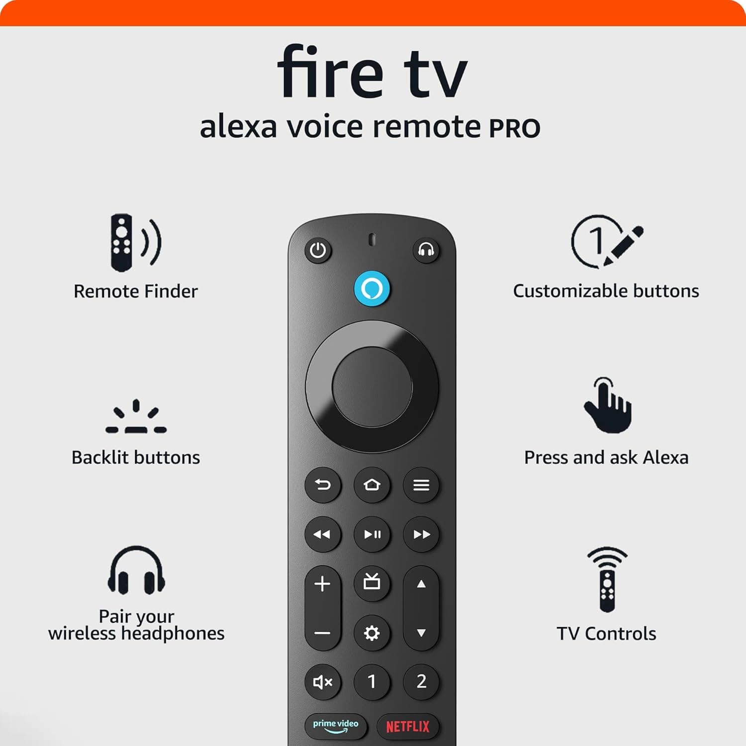 Fire TV Alexa Voice Remote Pro, Fire TV Remote with remote finder and TV controls