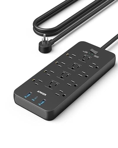 Anker Power Strip with 2100J Surge Protector, Outlet Extender, 20W, 12 AC | 5ft Extension Cord with Multiple Outlets, 1 USB C, 2 USB A, Home Office, Dorm Room Essentials, TUV Listed
