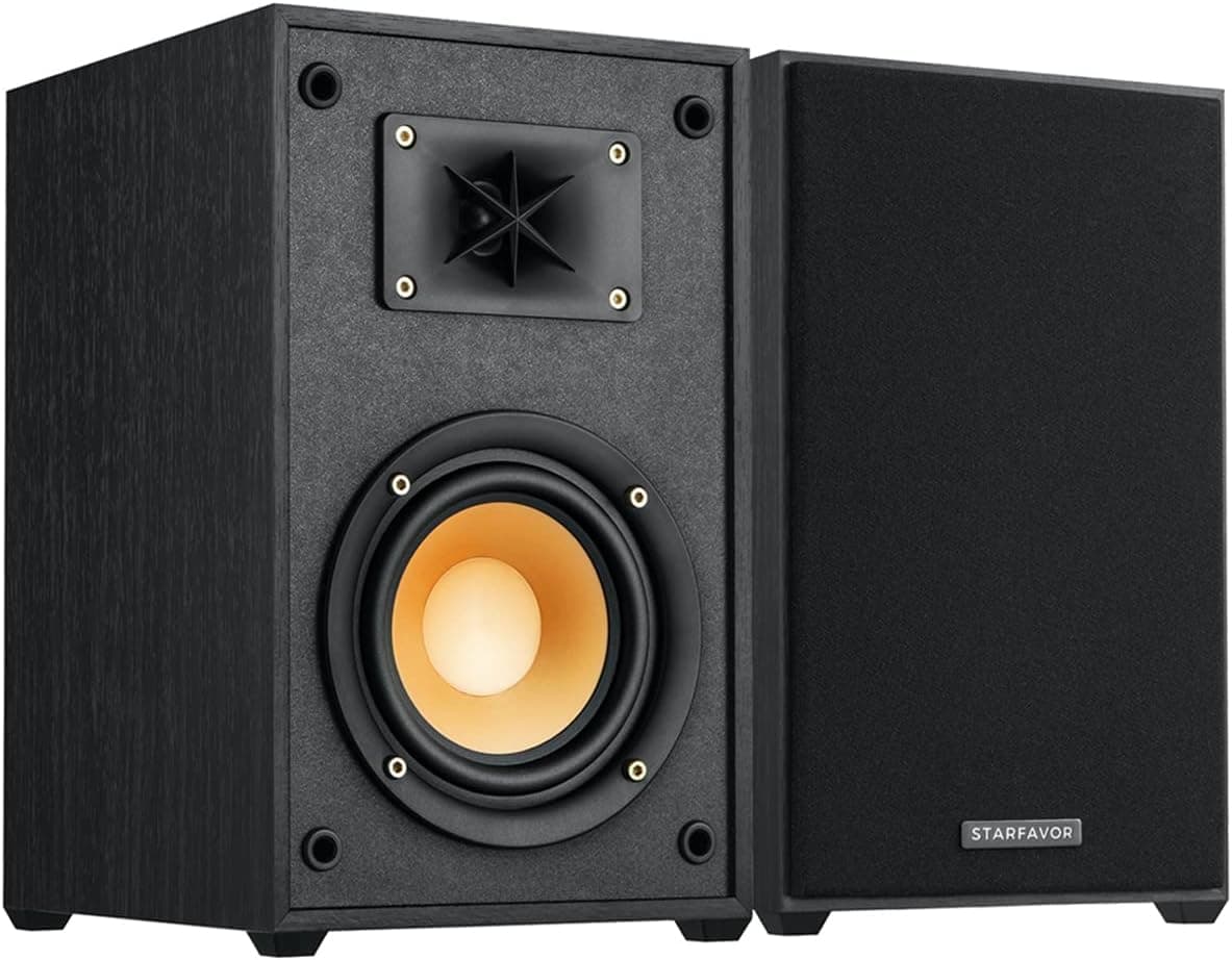 Starfavor P5 5.25 inch Passive Bookshelf Speakers Pair, 2-Way, 50W RMS, 100W Peak
