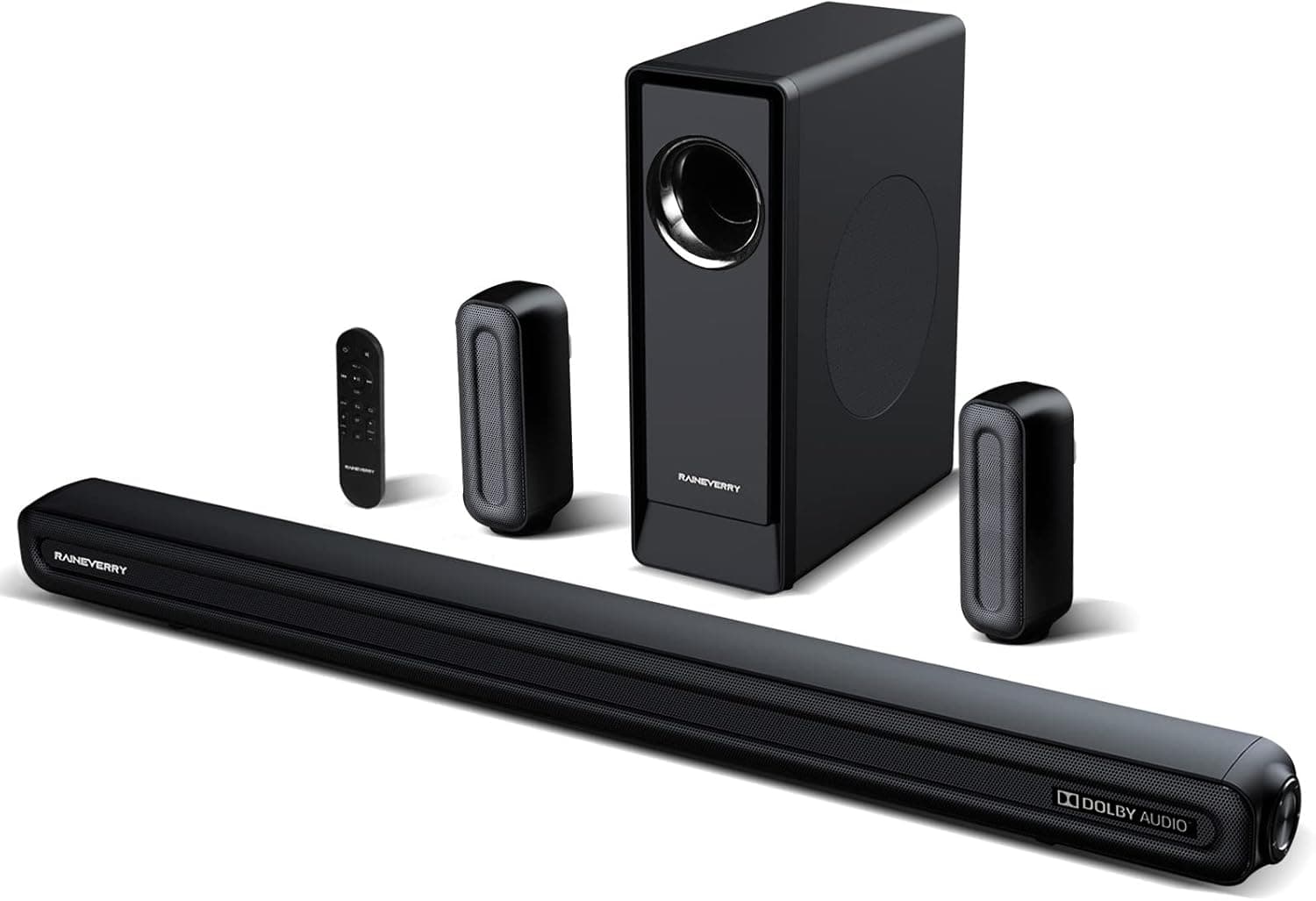5.1 CH Surround Sound Bar with Dolby Audio, Wireless Subwoofer and Rear Speakers, Bluetooth 5.3, for Home Theater 4K and HD TVs, HDMI and Optical