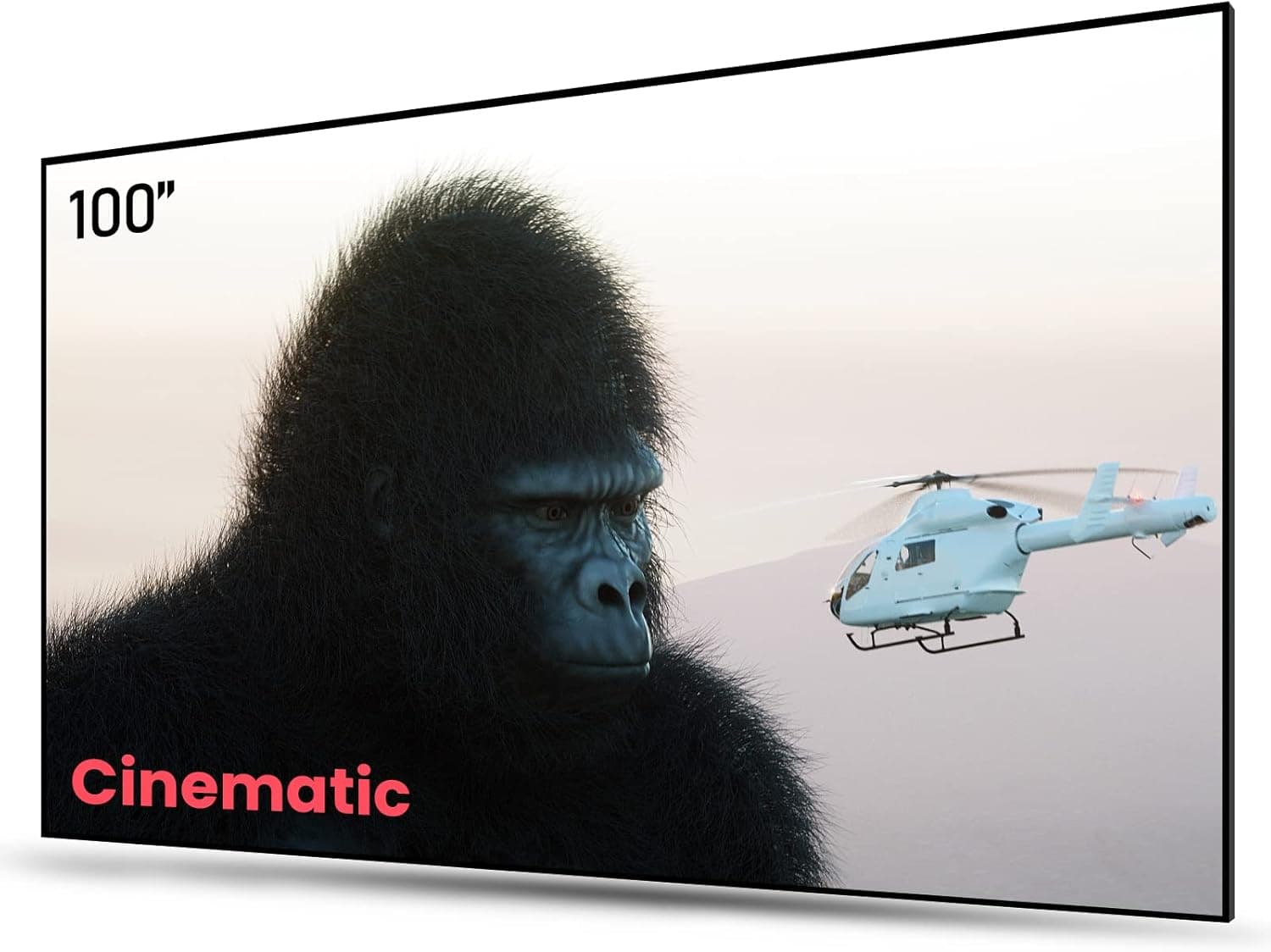 AWOL VISION ALR Projector Screen for UST, 100 inch Fixed Frame, 95% Ceiling Light Rejecting, C100