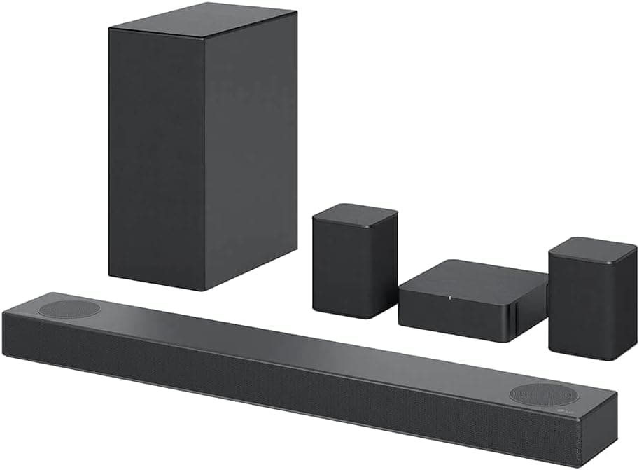 LG 5.1.2 Channel Soundbar with Wireless Subwoofer, Dolby Atmos and DTS:X, Black (Renewed)