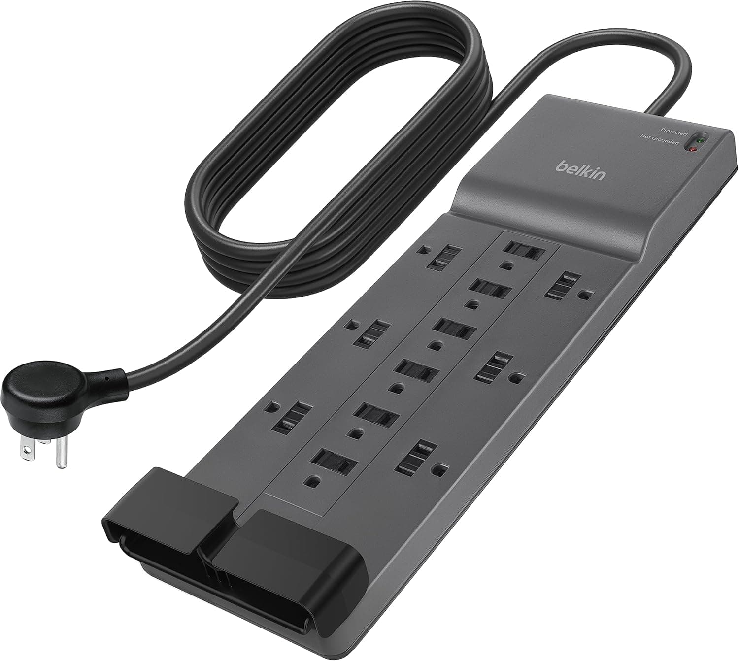 Belkin 12-Outlet Surge Protector Power Strip w/ 8ft Flat Plug, UL-Listed Heavy-Duty Extension Cord, 3,780 Joules