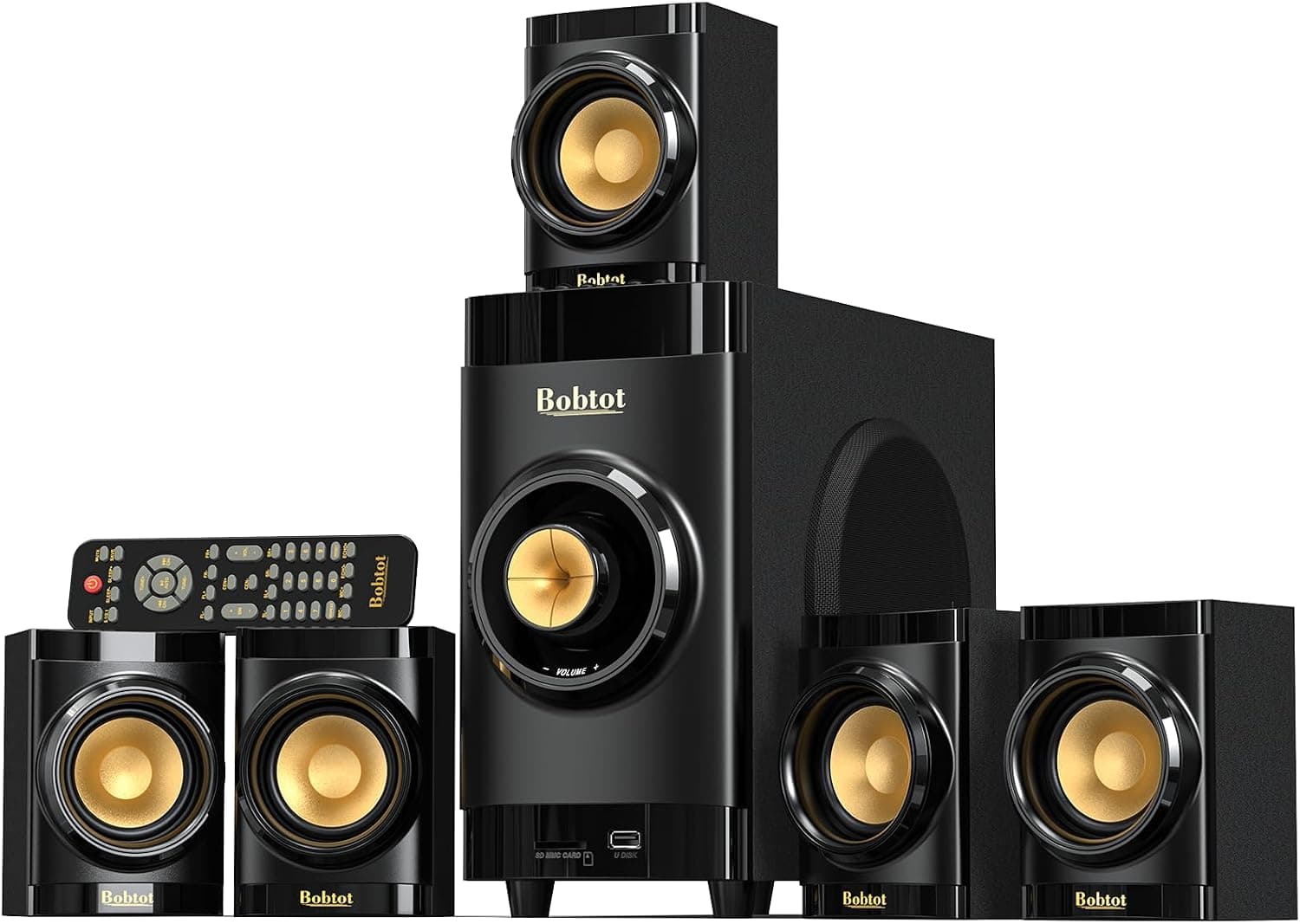 Surround Sound Systems 5.1 Home Theater System Speakers for TV Subwoofer with HDMI ARC Optical Bluetooth Input for 4K TV