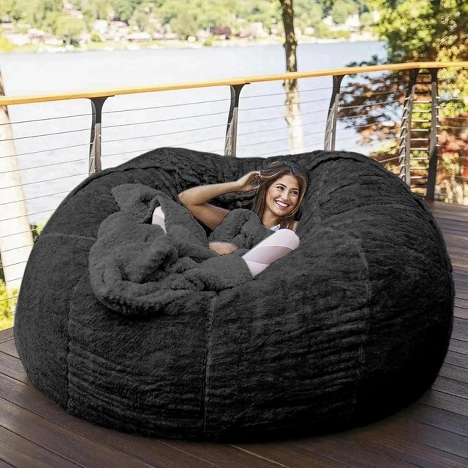 Big Huge Giant Bean Bag Chair for Adults (No Filler) Bean Bag Chairs in Multiple Sizes and Colors Giant Foam-Filling Required Machine Washable Covers Double Stitched Seams