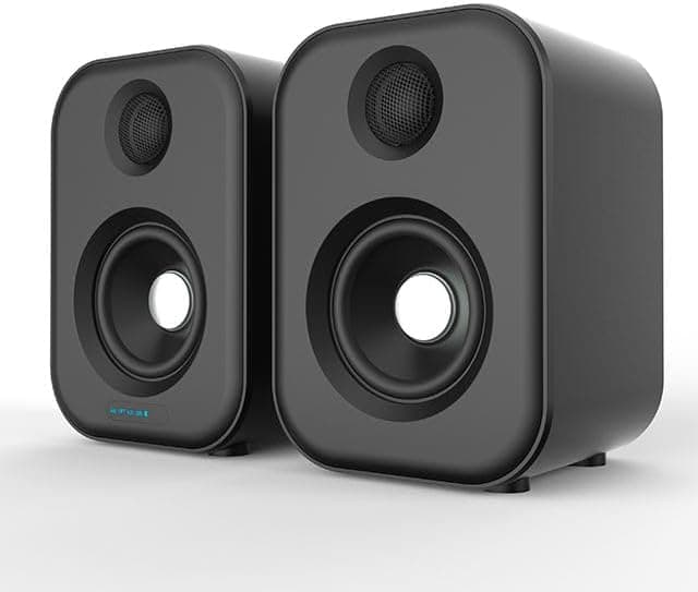 Passive Bookshelf Speakers (Pair), 2x55W, 3-Way Home Theater, Wood Wall Mount, Black, M20-3