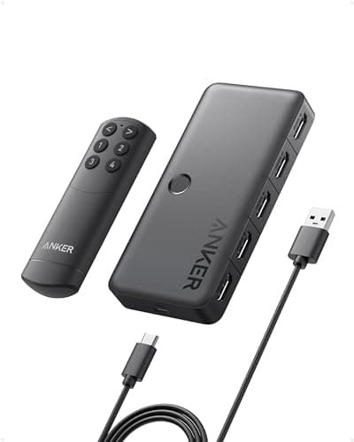 Anker HDMI Switch, 4 in 1 Out 4K@60Hz HDMI Switcher with Remote Selector
