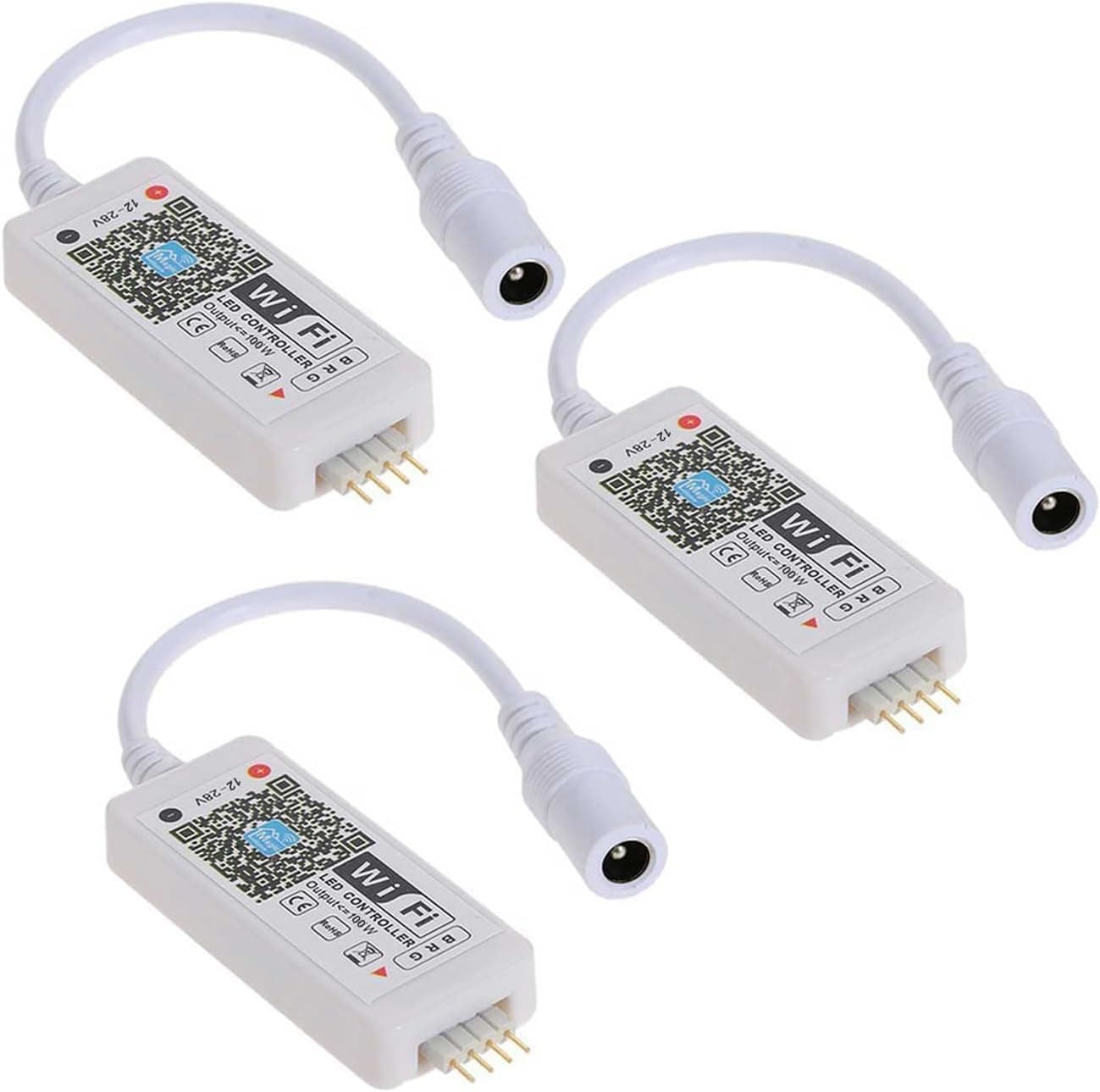 3 Pack Smart WiFi LED Controllers, RGB LED Strip Lights Wireless Control, Compatible with Alexa and Google Home and IFTTT, Free Magic Home App