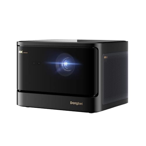 Dangbei DBOX02 Laser Projector 4K GTV, 2450 ISO Lumens, Netflix Officially Licensed, Blu-ray 3D, Home Theater Projector with WiFi and Bluetooth, HDR10+, 200-inch Picture, 2x12W DTS:, Dolby Audio