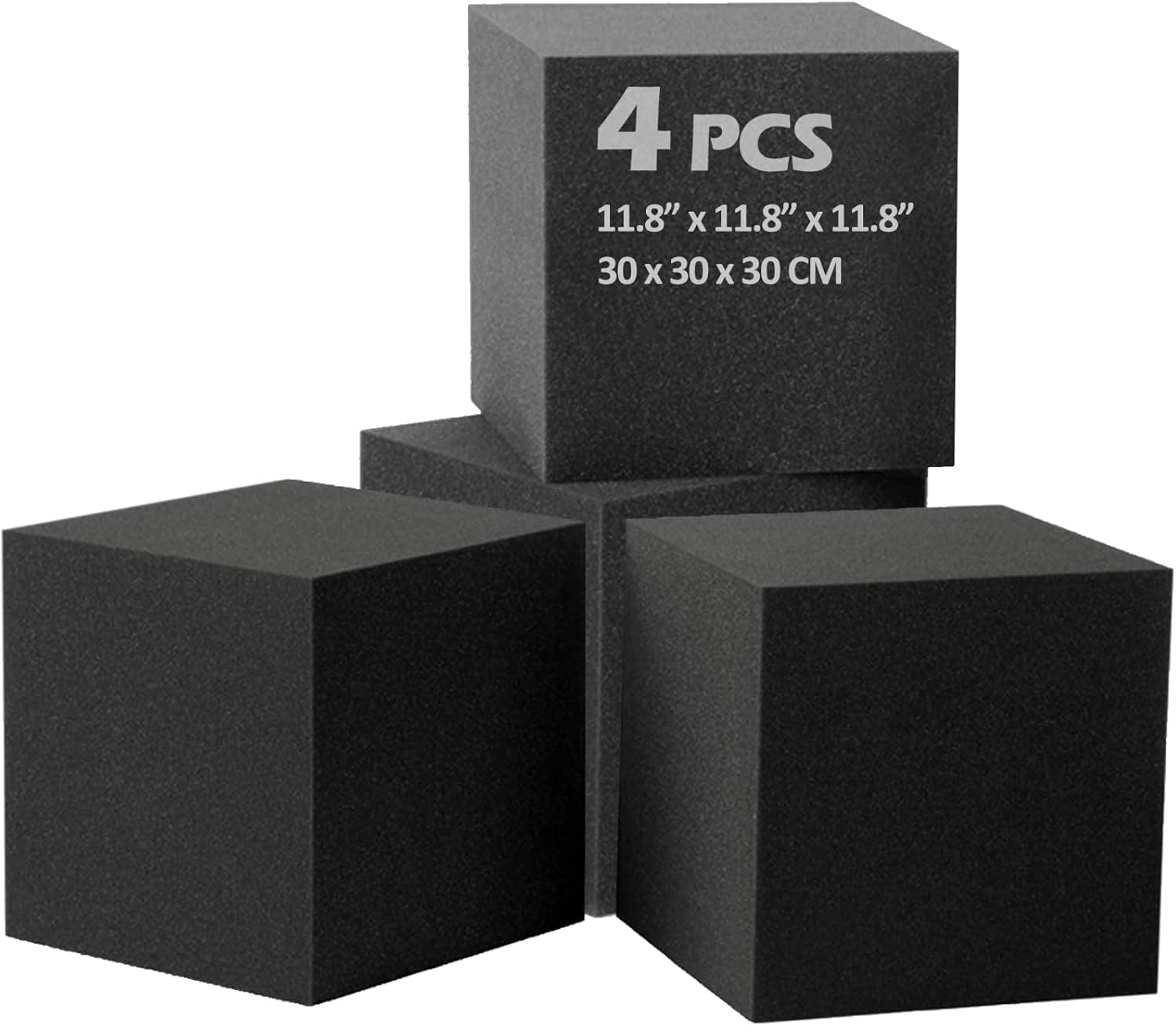 Bass Traps Acoustic Foam Corner, 11.8 x 11.8 x 11.8 Inches Large Corner Bass Trap Acoustic Cubes, Acoustic Panels Sound Absorbing