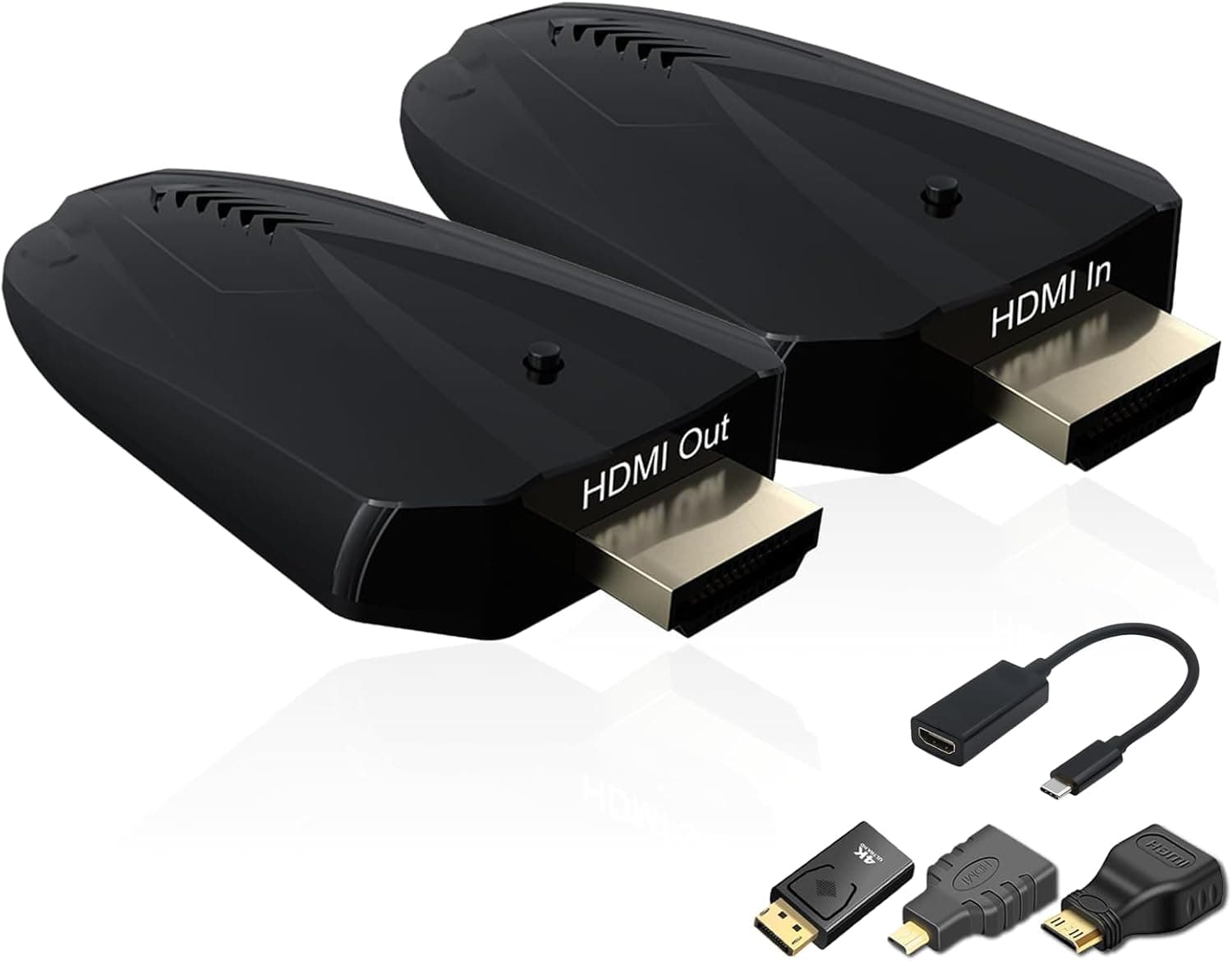 4K Wireless HDMI Transmitter and Receiver, 500 FT/150M Range, Plug and Play 2.4G/5G Wireless HDMI Extender kit for Video and Audio Transmission