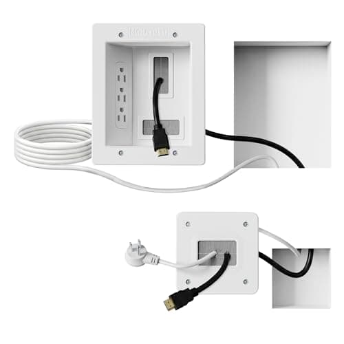 Mount-It! in-Wall TV Cable Concealer Kit with Recessed Power - Triple Outlet, 9ft Cord, and Hand Saw - Easy, Safe Cable Management for Organized TV and Home Theater Setups