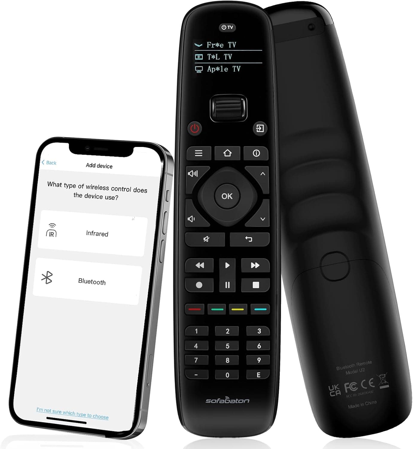 SofaBaton U2 Universal Remote (with Backlight), All-in-One Smart Universal Remote Control with Customized APP for TV/Soundbar/DVD/Blu-ray/Projector and More