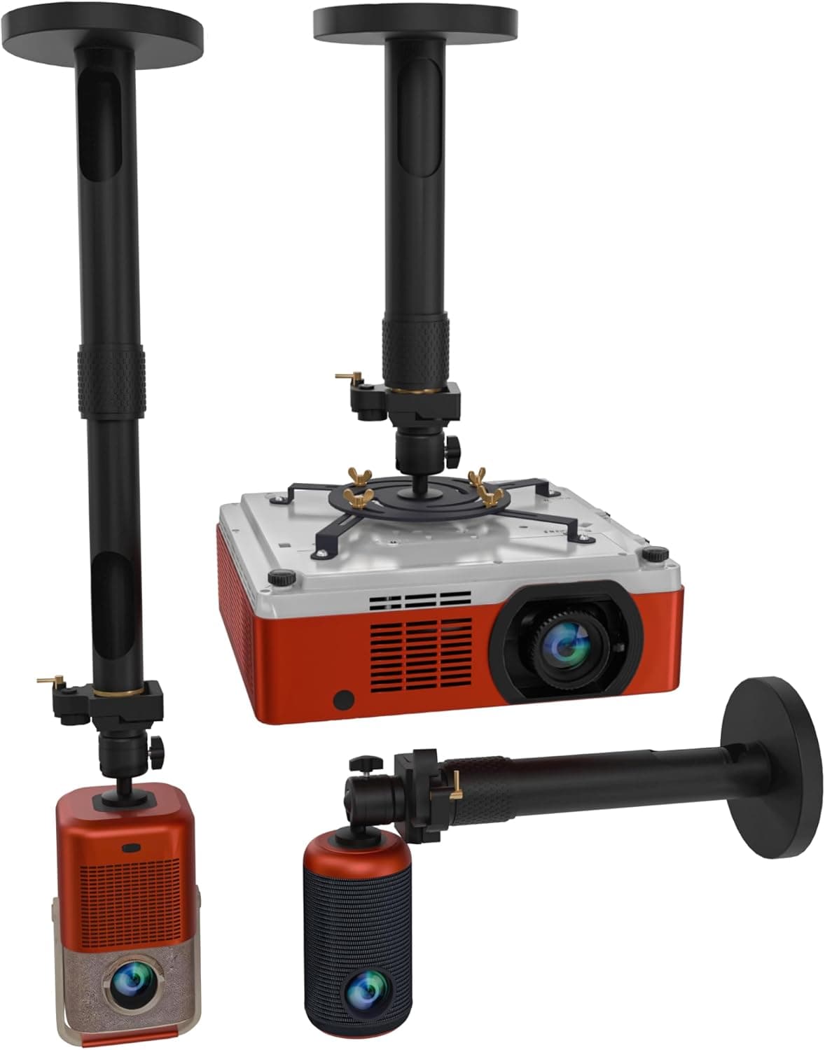 PropVue Universal Projector Mount, Adjustable Ceiling or Wall Mount, 360 Swivel, 13.8 to 21 inch