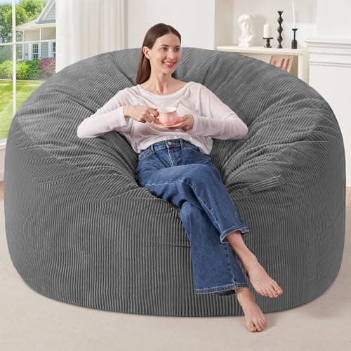 HABUTWAY 6FT Bean Bag Chair,Giant Bean Bag Chairs for Adults,Big Bean Bags with Memory Foam Filled, Large Beanbag Chairs with Soft Corduroy Cover