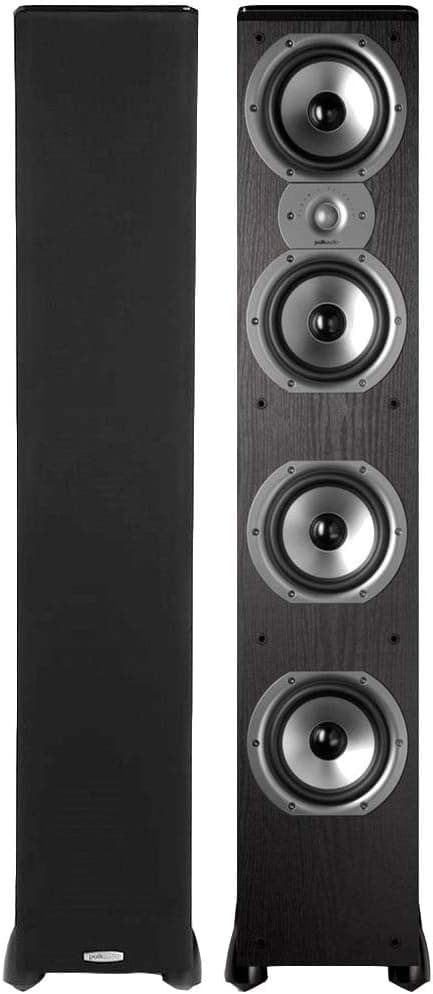 Polk Audio TSi500 High Performance Tower Speakers with Four 6.5-inch Drivers, Pair (Black)