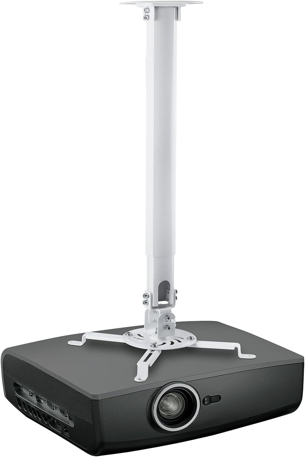 Mount-IT! Projector Ceiling Mount 30 lbs Capacity, 360 Full Motion Tilt Swivel (White, Long)