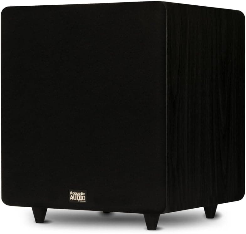 Acoustic Audio PSW500-12 Home Theater Powered 12 inch LFE Subwoofer, Front Firing, 500 Watts