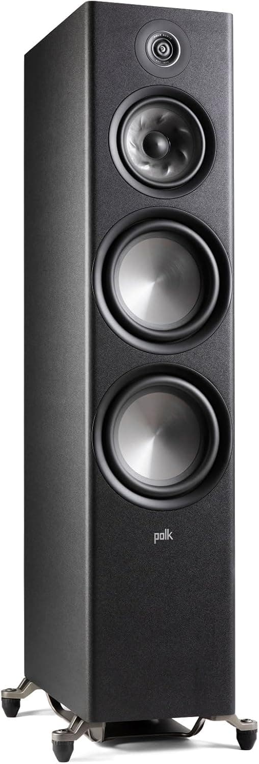 Polk Audio Reserve Series R700 Tower Speaker, 1-inch Tweeter, 6.5-inch Woofers and Dual 8-inch Long-Throw Drivers, Hi-Res Certified, Dolby Atmos and IMAX Enhanced, Black