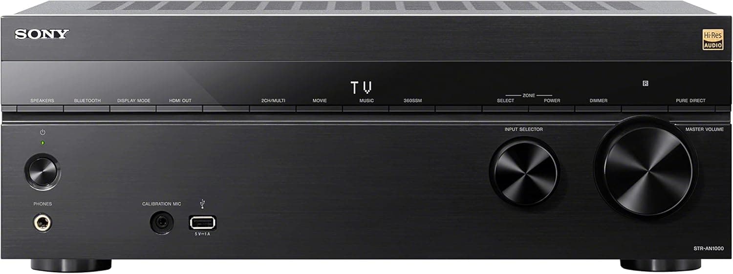 Sony STR-AN1000 7.2ch 8K A/V Receiver, Dolby Atmos and DTS:X, WiFi, Chromecast, AirPlay, HDMI 2.1