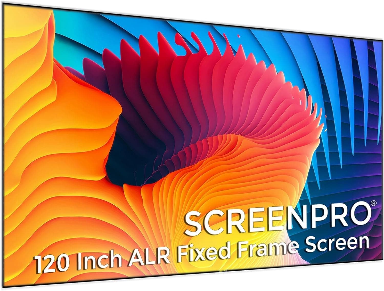 SCREENPRO 120 inch ALR Ambient Light Rejecting Projector Screen, 16:9 4K/8K Edge Free Fixed Frame