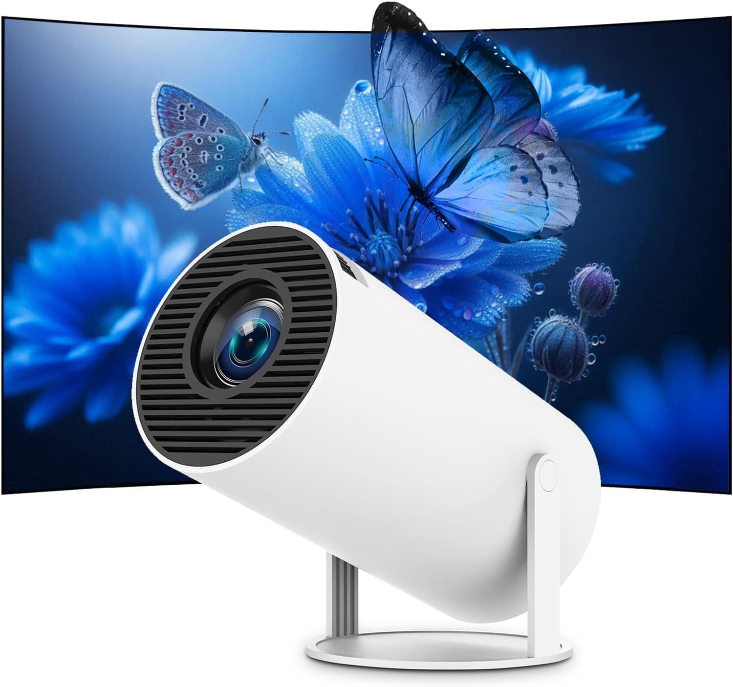 Mini Portable Projector 4K WiFi 6 BT 5.2, Full HD Supported for Phone/PC/TV/HDMI/PS5/Laptop, Auto Keystone Home Theater 180 Rotation