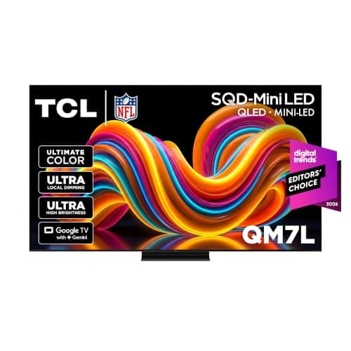 TCL 65 Inch Class QM7L Series | SQD-Mini-LED QLED Smart TV | 65QM7L, 2026 Model | 144Hz | Ultimate Color Ultra Brightness & Contrast | Google AI Bang & Olufsen | Voice Gaming Streaming Television